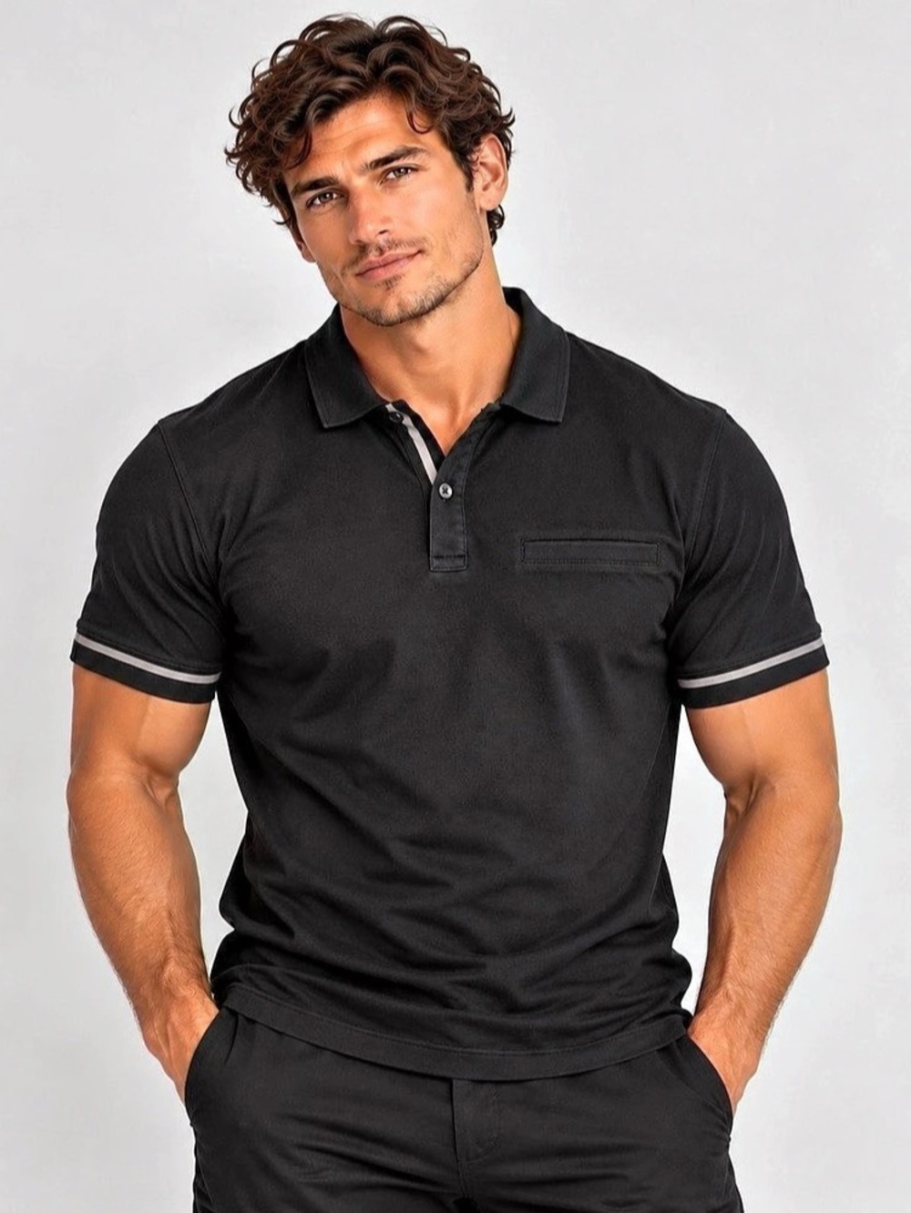 BOSS Men's Black Polo Shirt